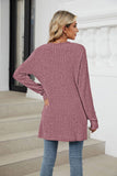 Solid-Color Casual Pocket Long-Sleeved Cardigan