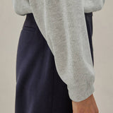 Waffle Zip-Up Polo Neck Pullover Hoodie