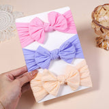 BABY BOW HEADBANDS SET SOFT NYLON WIDE BAND_CWAHA6750