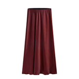 ACETATE SATIN SKIRT HIGH WAIST SLIT MAXI SKIRT_CWAB4804