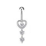 CUTE CZ NAVEL RING HEART BUTTERFLY DESIGN_CWMM9181