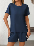 Solid Color Pajamas Short-Sleeved Homewear Set