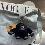 CUTE WOOL CHIMPANZEE CAR KEYCHAIN FUR PENDANT_CWMM2490