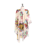 SUNFLOWER PRINT FRONT OPEN KIMONO FOR SUMMER_CWASC0796