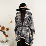 All-Season Warm Shawl Women Thick Poncho Cape_Cwocasl00081