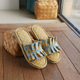 FLORAL COTTON FLOOR SLIPPERS WITH THICK SOLE_CWSHF0202