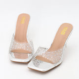 SIMPLE SOLID COLOR RHINESTONE HIGH HEELS_CWSHS0574