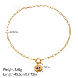 OIL DRIP RHINESTONE SUNFLOWER DEVILS EYE NECKLACE_CWAHA0913