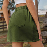 Trend-Washed Denim Skirt