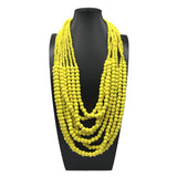 BOHEMIAN MULTI LAYERED WOODEN BEADS NECKLACE_CWMM4737