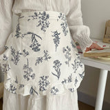 HALF BODY FALLEN LEAVES PLAID APRON_CWMM5800