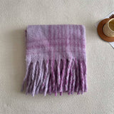 RED PLAID SCARF SOFT FAUX CASHMERE WINTER WRAP_CWASC2343