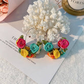 HANDMADE FABRIC ROSE V SHAPE EAR CUFFS_CWMM6273