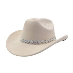Western Ethnic Suede Cowboy Fedora For Men Women_Cwah04424