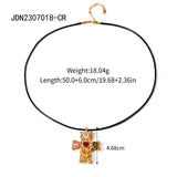 COLORFUL FASHION CROSS NECKLACE_CWAJE1443