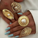 IRREGULAR GEOMETRIC HOLLOW WINDING ALLOY RING_CWMM3230