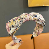 PASTORAL STYLE SMALL FLORAL KNOTTED WIDE HEADBAND_CWAHA1701
