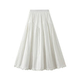 RUFFLE TRIM PANELED A LINE FLOWING MIDI SKIRT_CWBMS0351