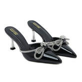 RHINESTONE BOW POINTED TOE HIGH HEELS_CWSHS0568