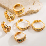 STARRY HOOP EARRINGS GOLD PLATED UNIQUE DESIGN_CWMM8534