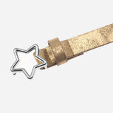 Five-Pointed Star Buckle Dazzling Golden Belt