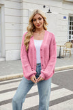 V-Neck Buttoned Single-Breasted Knitted Cardigan