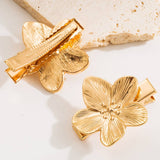 METAL HEART FLOWER HAIR CLIP ELEGANT MINIMAL_CWAHA6177