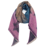 STRIPED FUZZY SHAWL THICK WINTER WRAP FOR WOMEN_CWASC0120