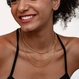 HERRINGBONE SNAKE BONE FIGARO GOLD NECKLACE_CWMM3672