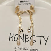 HOLLOW CATS EYE BUTTERFLY PENDANT STUD EARRINGS_CWAJE1328