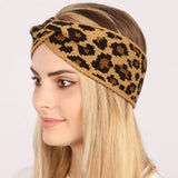 Vintage Warm Leopard Print Knitted Wool Headband