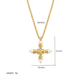 PERSONALIZED PEARL ZIRCON CROSS NECKLACE_CWMM5307