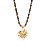 LEOPARD VELVET CORD NECKLACE BOLD FALL STATEMENT_CWMM6954