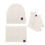 Winter Wool Warm Plus Fleece Scarf Three Piece Set_Cwmm2811