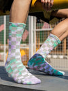 FASHION TIE DYED CHECKERED SOCKS_CWMS0265
