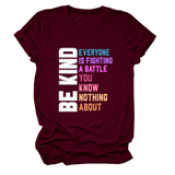 Trendy Womens Tee With Kindness Slogan