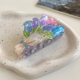 Tulip Lily Rose Hair Claw, Acrylic Flower Clip