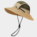 COLORBLOCK OUTDOOR WIDE BRIM SUN HAT FOR HIKING_CWAH3874