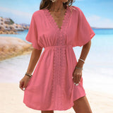 LACE PANEL BIKINI BEACH COVER UP_CWMM1237