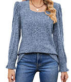 Womens Woolen Pit Strip Long Sleeve T-Shirt