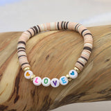 COLORFUL POLYMER CLAY LETTER BEADED BRACELET_CWMM3570