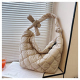 Trendy Oversized Tote Bag Bow Hobo Purse_Cuab00512