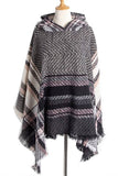PLAID PATTERN FASHION HOODED CAPE_CWASC0018
