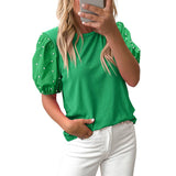 Solid Color Simple Everything Chiffon Pullover
