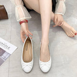 FLAT BOTTOM SOFT LEATHER BOW CASUAL WOMEN SHOES_CWSHF0021