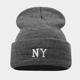 Ny Embroidery Knit Beanie Winter Warm Hat_Cwah04695