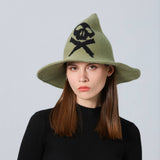 Cwah1681_Halloween Skull Knitted Wizard Hat