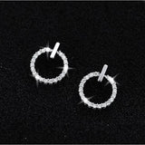 S925 Silver Needle Diamond-Encrusted Earrings