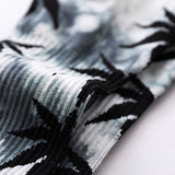 Tie-Dyed Maple Leaf Pattern Socks_Cwms0253