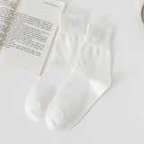 Women New Pearl Solid Color Socks_Cwms0468